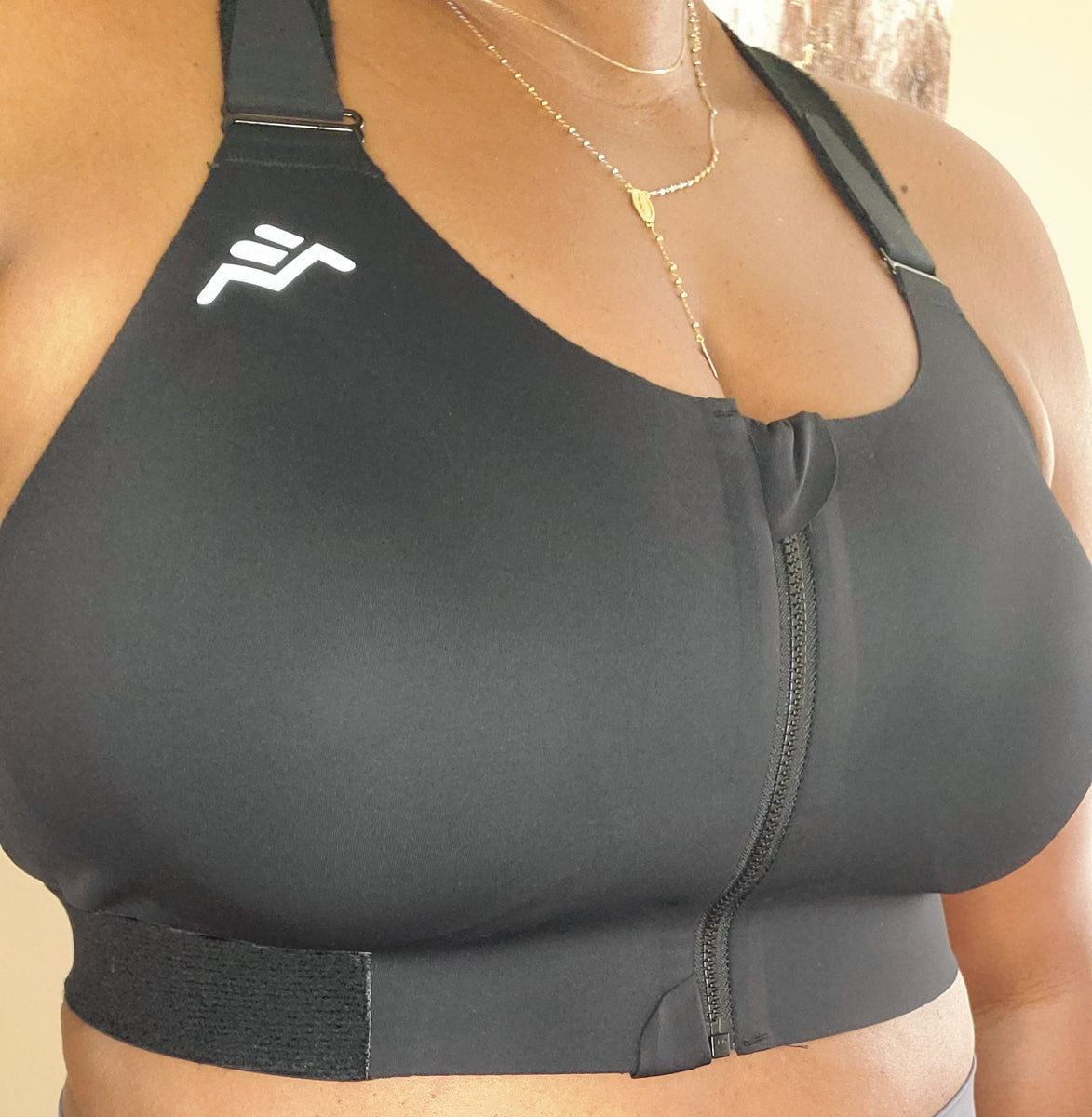 Zip-Front Sports Bra with Adjustable Straps