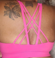 Pretty in Pink Strappy Sports Bra