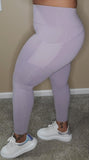 Curvy Essential Leggings w/ Mesh Pockets - Pale Lilac