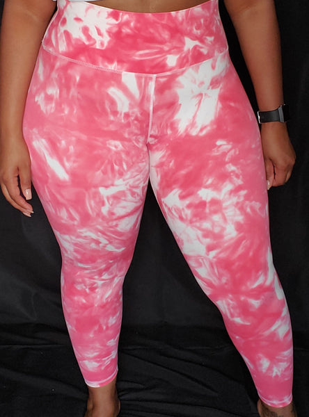 Tie Dye Second Skin High Waisted Leggings - Pink