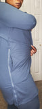Long Zipper Tunic Jacket - Slate Blue