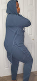 Long Zipper Tunic Jacket - Slate Blue